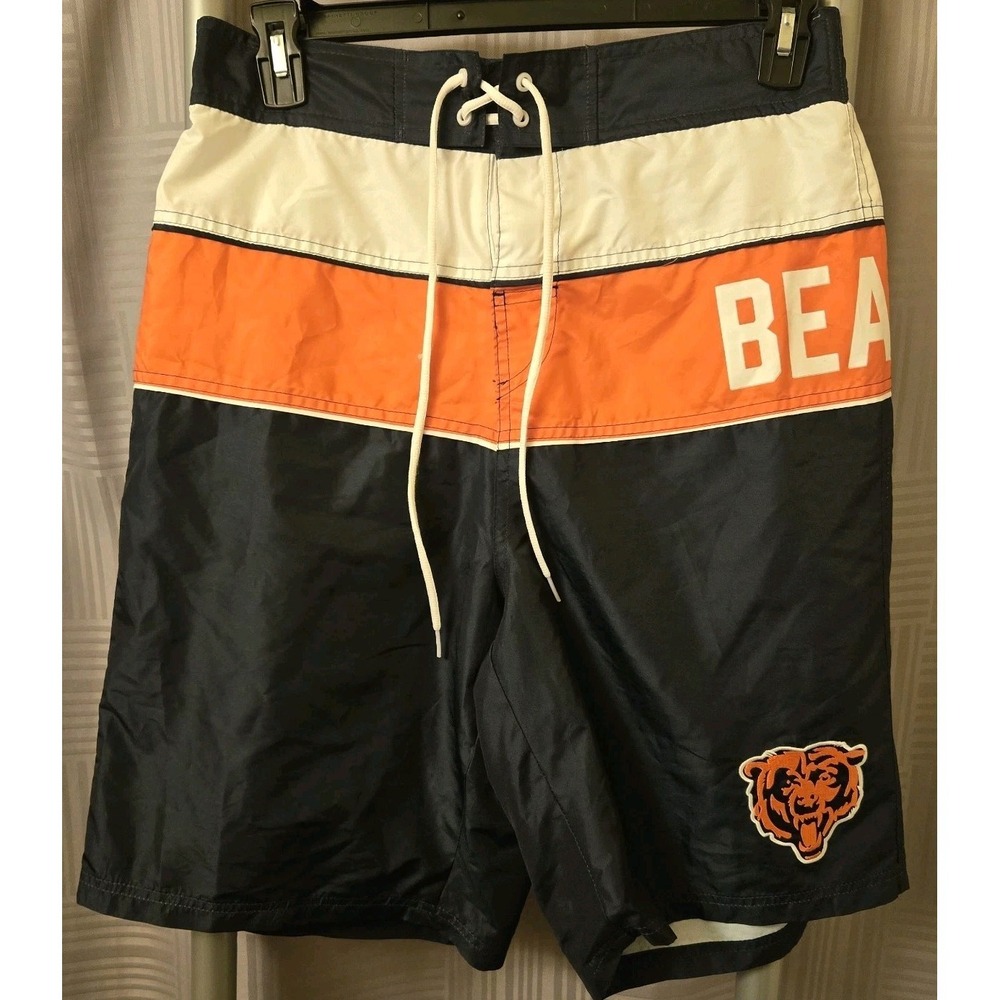Chicago Bears NFL Team Apparel Swim Trunks Biard Shorts Size Large 32x10